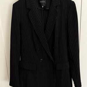 Dynamite Black Striped Women's Suit Set
